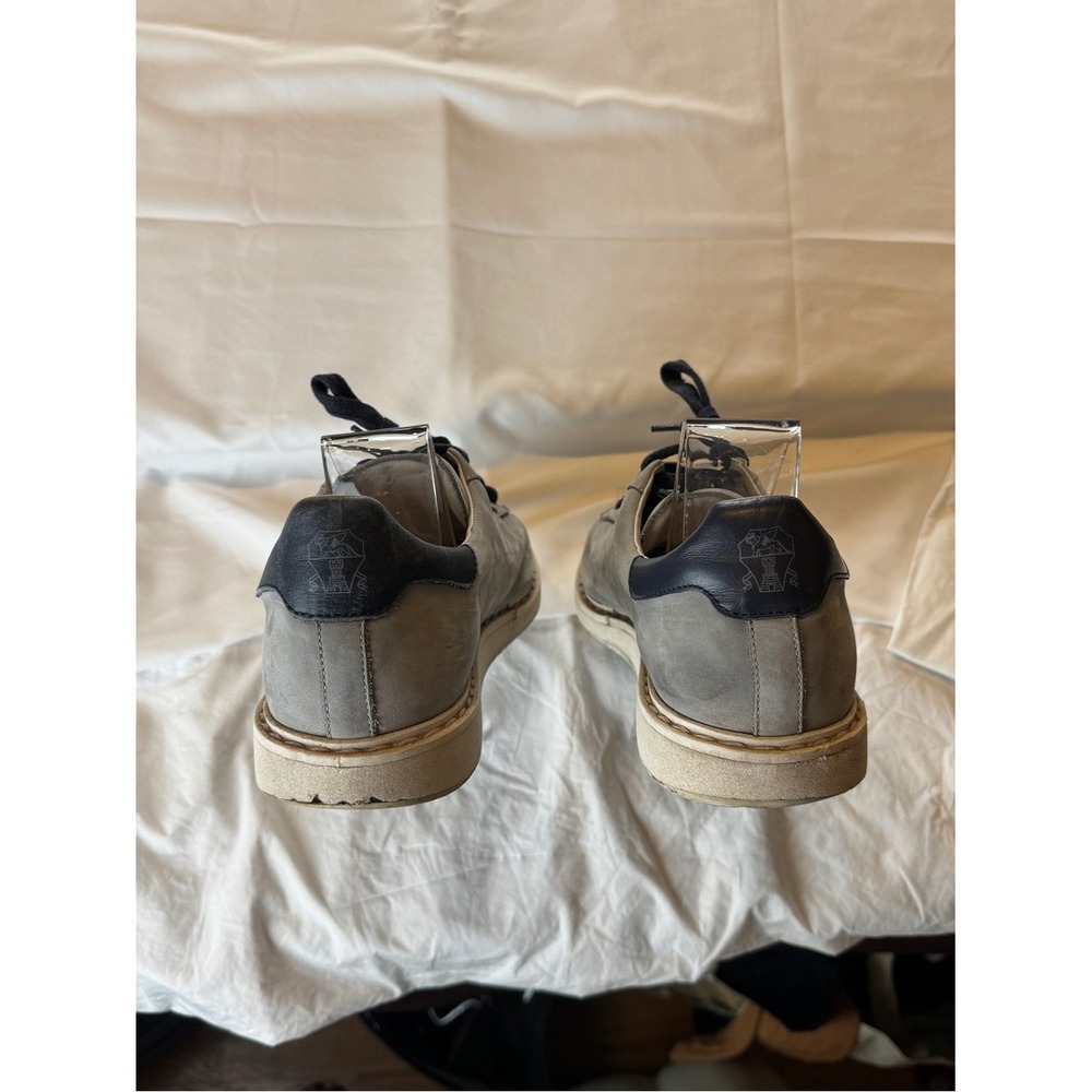 Brunello Cucinelli Men's 43 Gray Nubuck Suede Leather Low Top Sneakers Italy - Picture 5 of 9